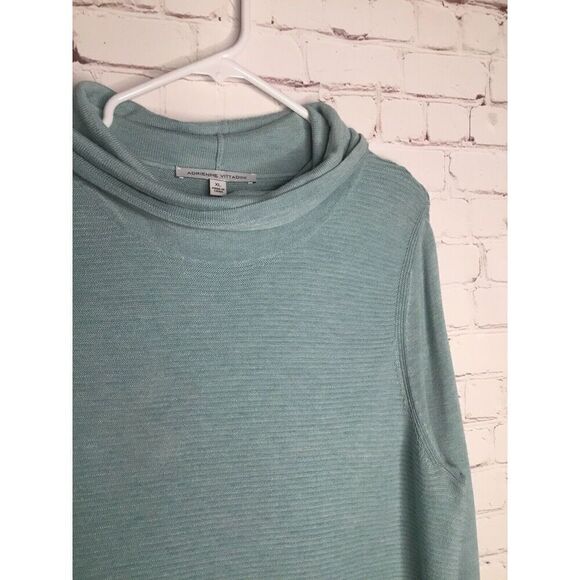 Blue Ribbed Knit tunic sweater - Picture 5 of 12